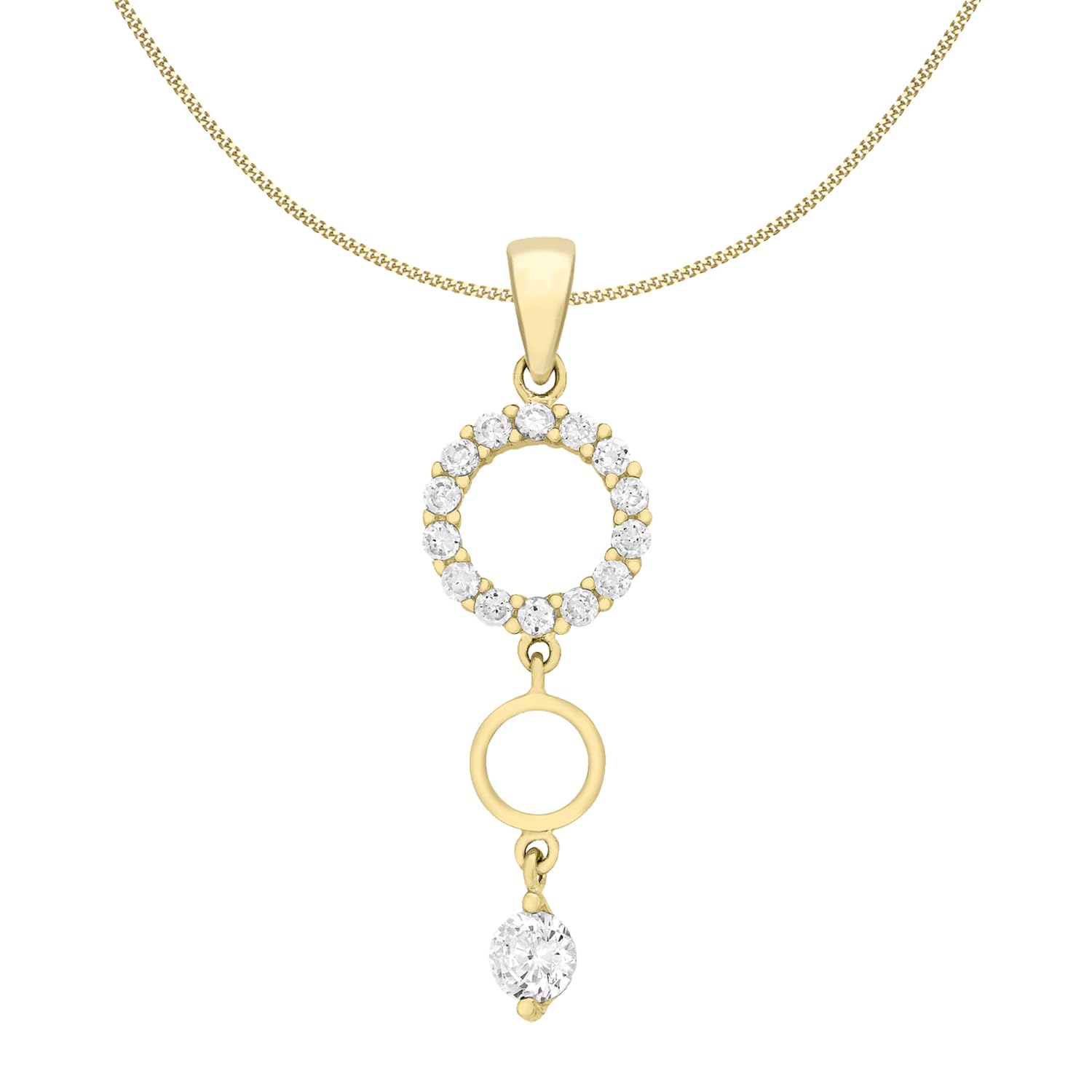 Carissima Collar de mujer con oro amarillo de 9 quilates (375/1000), circonita, 46 cm