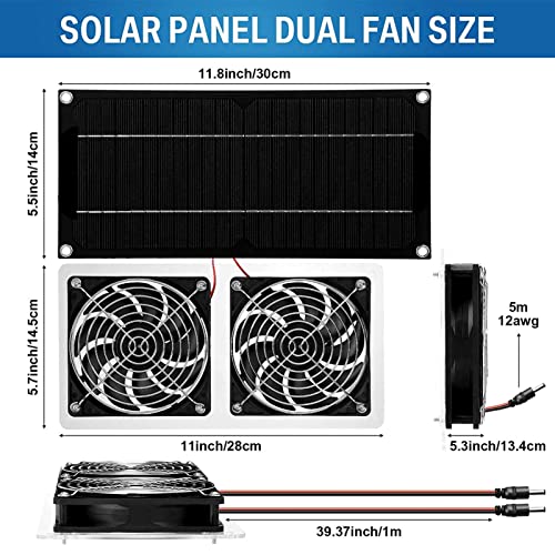 SANZH Solar-Abluftventilator | Solarventilator 10 W für Gewächshaus – Lüfter für Kühlung 10 W mit Kabel für kleine… – Bild 5