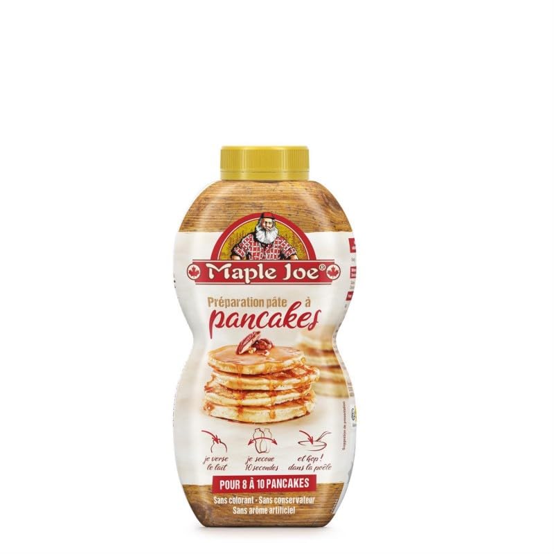 Délice Matinal : Préparation Pâte à Pancakes MAPLE JOE en Shaker 215g - Gourmand & Pratique - Epicerie Fine Sucrée - Le Lot De 3