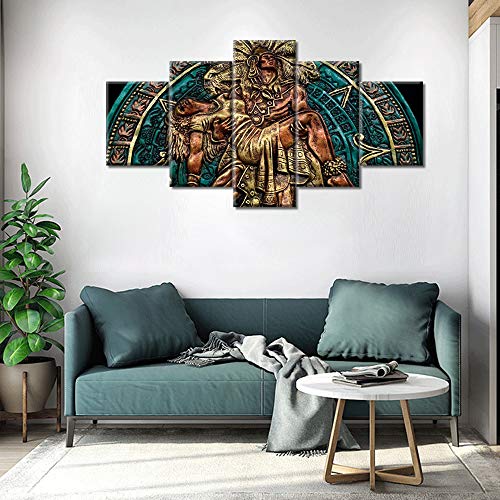 TUMOVO Maya and Aztec Wall Art Abstract Mexico Ancient Ruins Pictures 5...