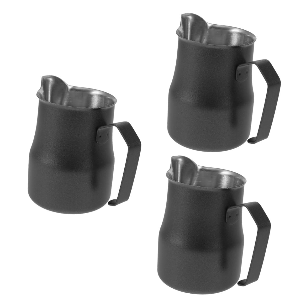Artibetter 3piezas Jarra De Espuma De Leche Inoxidable Para Café Espresso Pitcher Para Latte Art Diseño Texturizado Utensilio De Para Cafeterías y