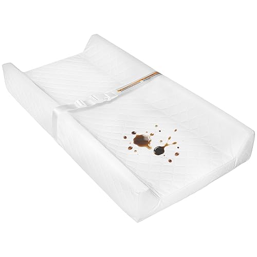 Cambiador impermeable para bebé, tapete cambiador de pañales antideslizante y lavable con correa de seguridad de 32 x 16 pulgadas, cambiador de
