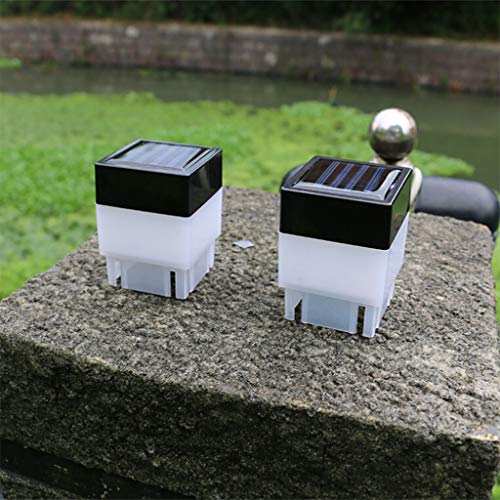 4 - Pack Solar Light,Solar Powered Outdoor LED Square Fence Light Garden Landscape Post Deck Lamp LED Step Light,Illuminates Stairs Patio Deck Yard Garden Outsides,Path,Fence Post lamp (Warm Yellow)