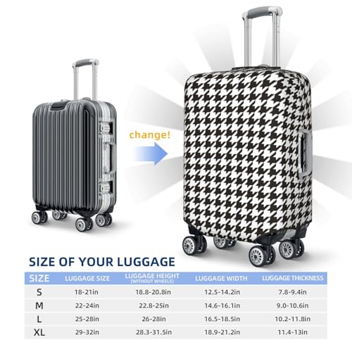 Luggage Cover Protector - Houndstooth Black and White Print Suitcase Covers for Luggage Fit 29-32 Inch Suitcase2