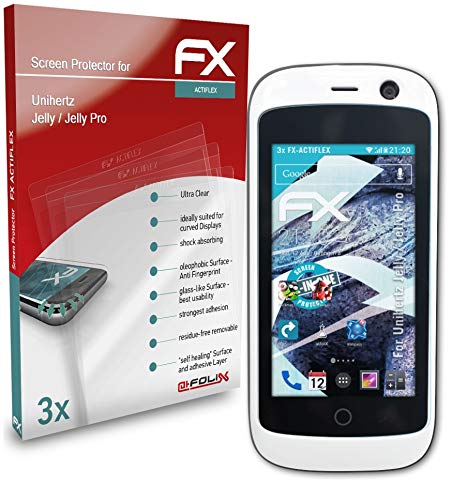 atFoliX Screen Protector compatible with Unihertz Jelly/Jelly Pro Protector Film, ultra clear and flexible FX Screen Protection Film (3X)