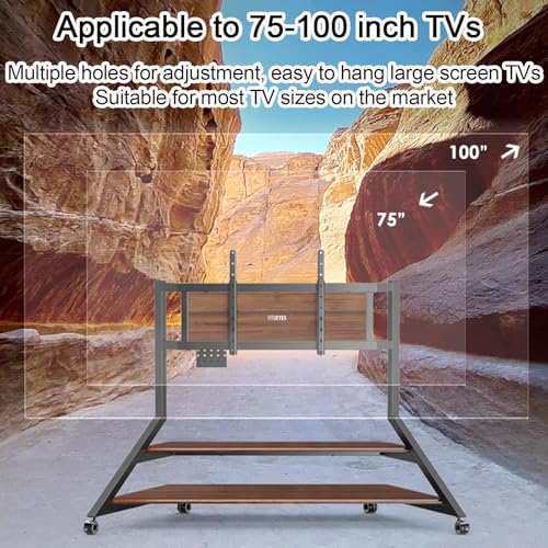 Soporte móvil para TV con ruedas ajustable para 75-100 pulgadas miniatura 5