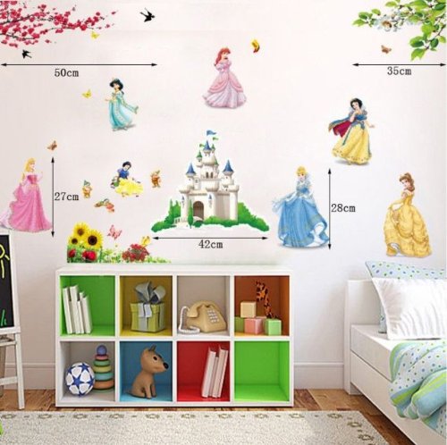 Wall Stickers Art Large Princesses and Castle Wall Stickers