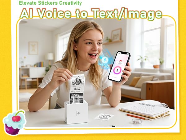 Image of Phomemo Mini Printer Sticker Maker, Inkless Thermal Bluetooth Printer