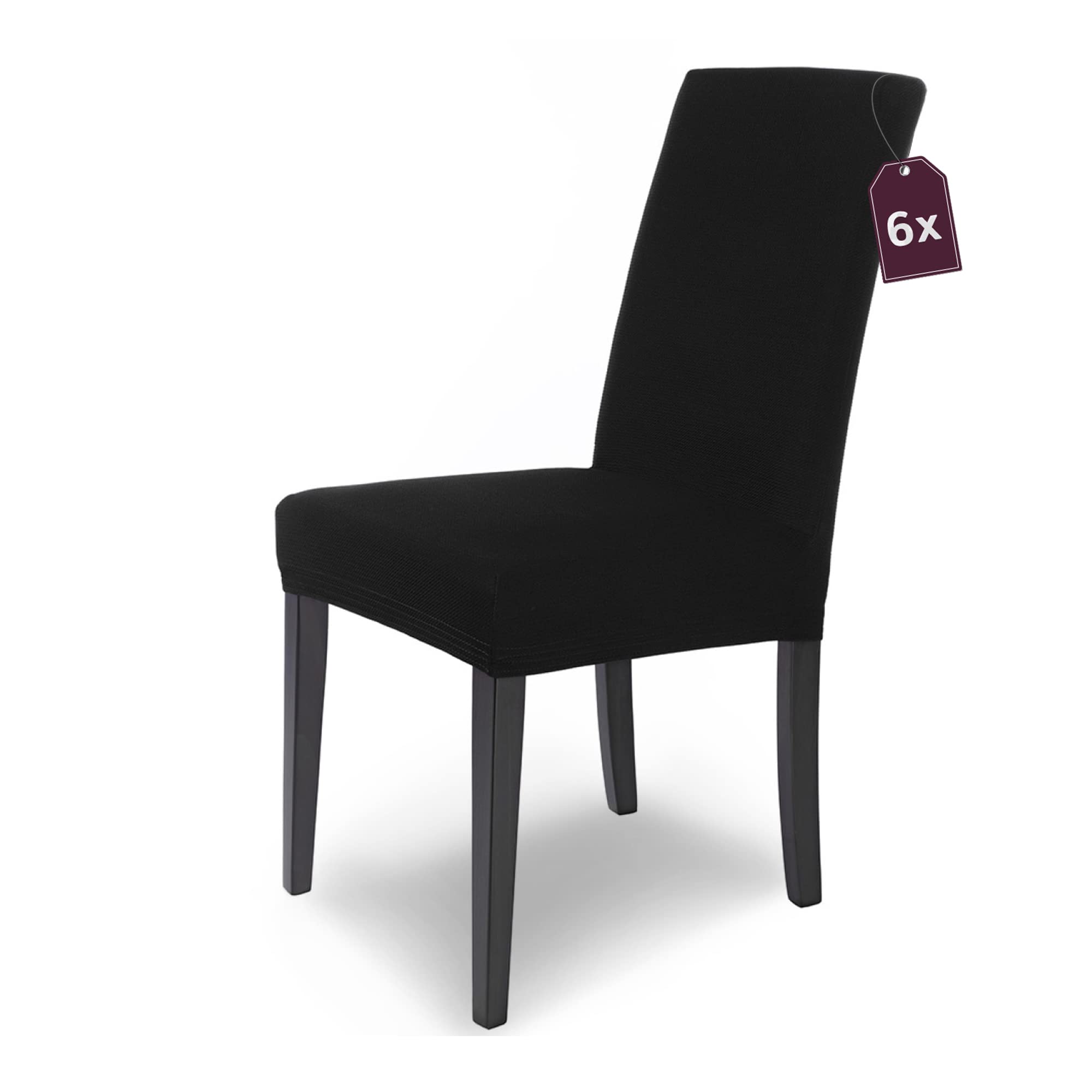 Housse de chaise élégante Mia revêtement microfibre noir pour siège de salon