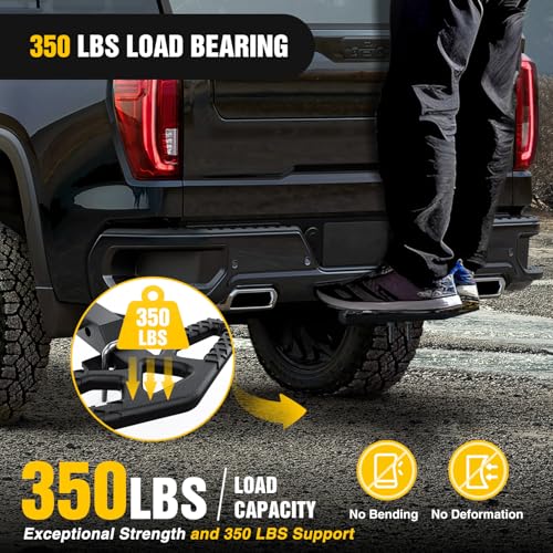 Image of Nilight Tow Hitch Step for 2 Inch Receiver Heavy Duty Steel Universal Rear Bumper Guard Wide Non Slip Trailer Hitch Step Bar with Anti Rattle Stabilizer and 5 /8 inch Pin Clip Fits Pickup Truck SUV Van