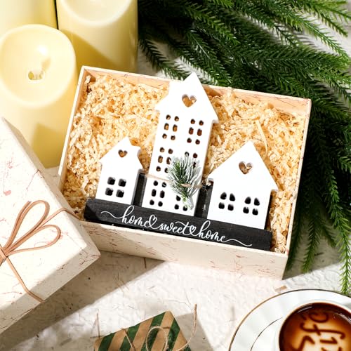 Yousoontic-1-Set-White-Village-Houses-Wooden-Farmhouse-Decorations-Home-Sweet-Tabletop-Decor-Sign-for-welcome-Centerpieces-House-Warming-Gifts-New-Home-Couple Yousoontic 1 Set White Village Houses Wooden Farmhouse Decorations Home Sweet Tabletop Decor Sign for welcome Centerpieces House Warming Gifts New Home Couple