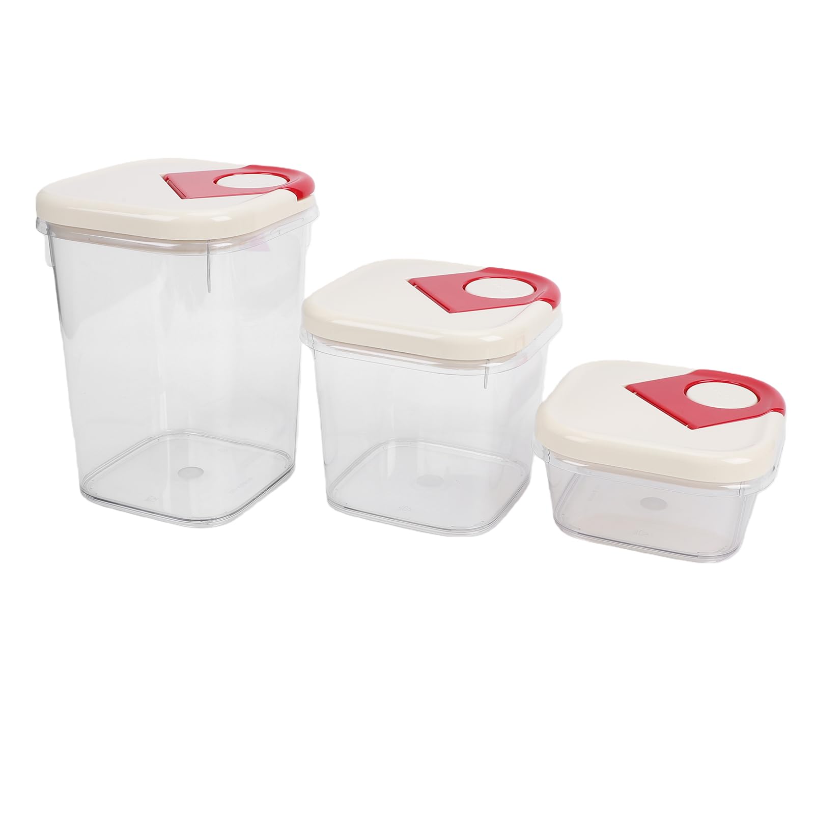 Jiawu Lebensmittel-Aufbewahrungsbehälter, Luftdicht, Feuchtigkeitsbeständig, Transparent, 3-teiliges Set, Lebensmittel-Aufbewahrungsbox mit Stapelbaren Deckeln für die Organisation in der Küche