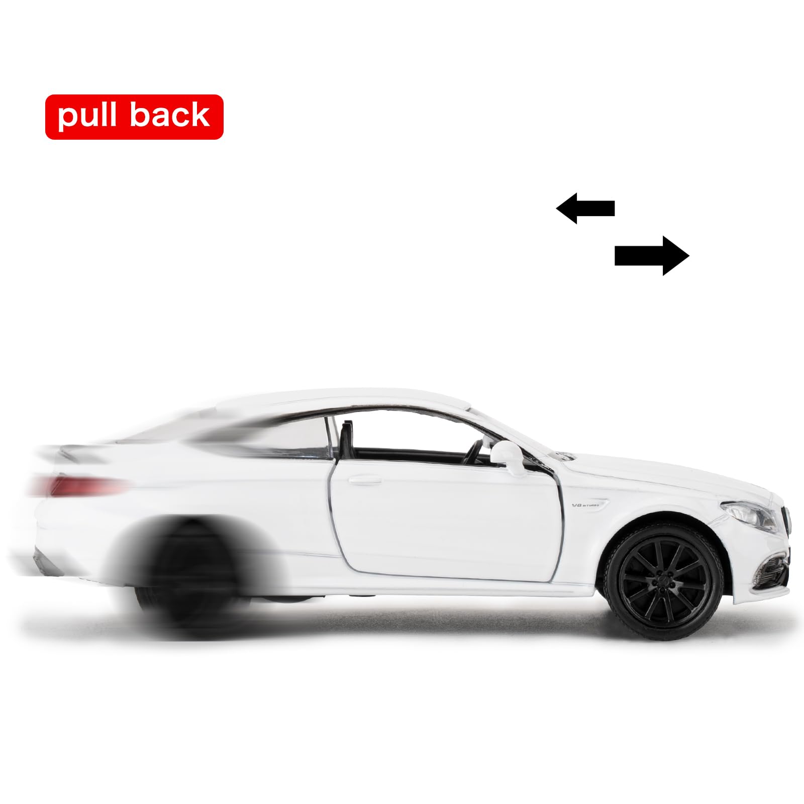 Voiture Jouet Mercedes-Benz C63 S AMG 1/36 Pull Back - Modèle Alliage Léger Pour Enfants Blanc