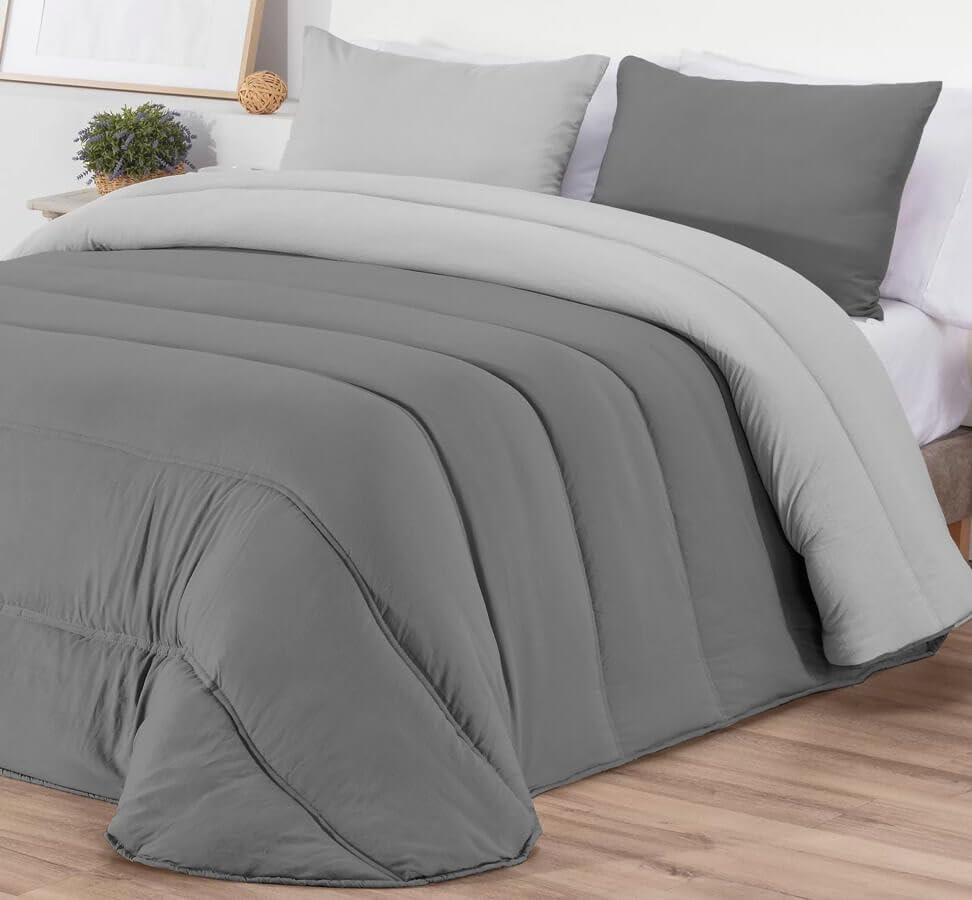 Edredón Nórdico Reversible Tipo Duvet Aruna de MANTEROL + Fundas de Cojín de 50x70cm (C12, Cama 150/160 (250x260cm))