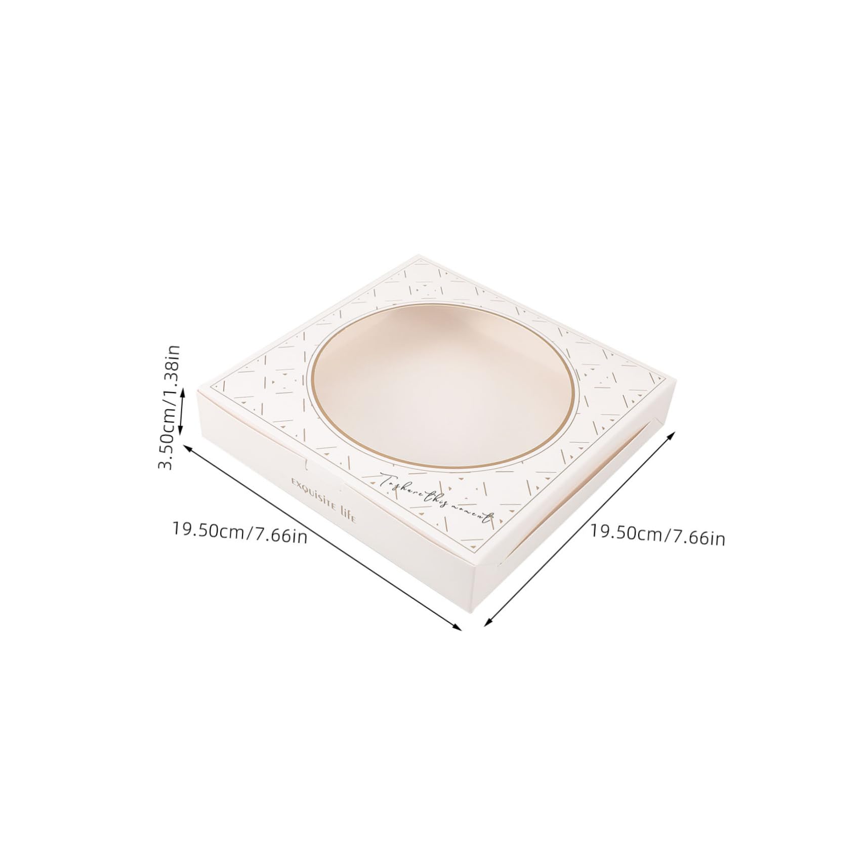 HEALLILY Elegant Circular Window Pizza Packaging Box 6-7 Inch Takeout Container