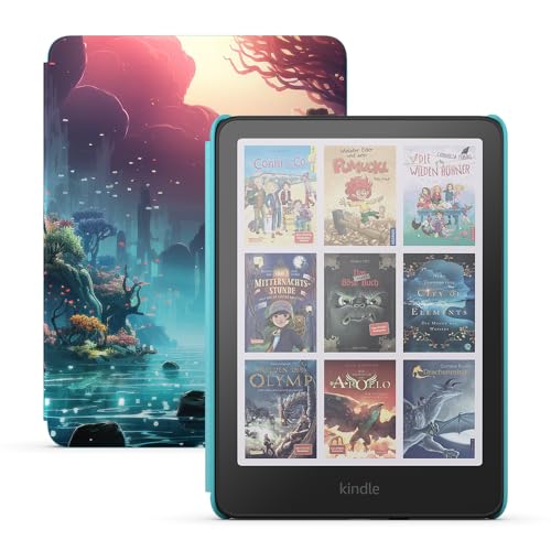 Amazon Kindle Colorsoft Kids (neueste Generation) – Der erste Farb-Kindle für Kinder, mit Hülle – 16 GB – Abenteuerfluss