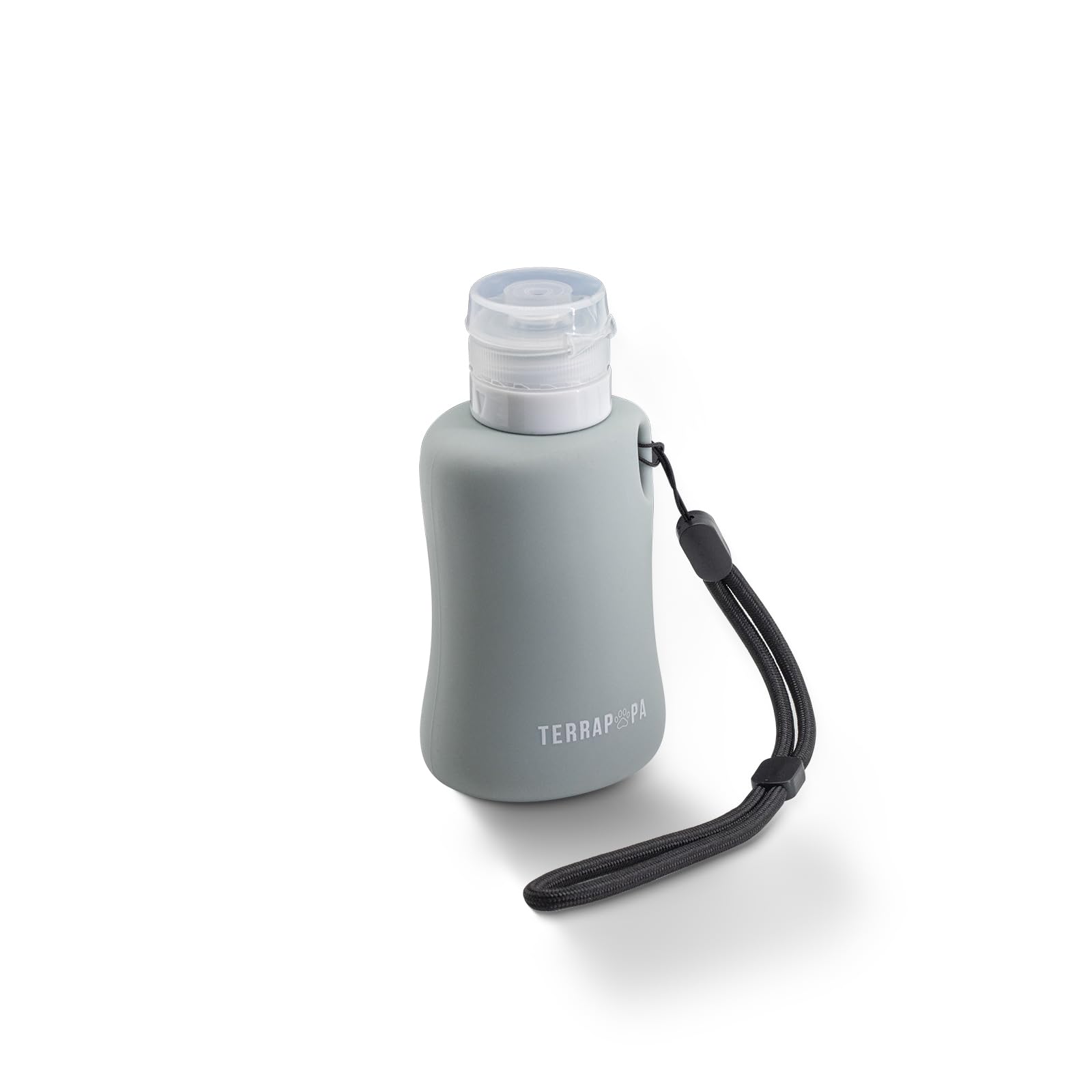 TERRAPOPA Botella Pipi Perros Silicona 150ml. Botella de Agua para Perros con tapón antigoteo y fácil de Transportar. Accesorios para Perros (Gris)
