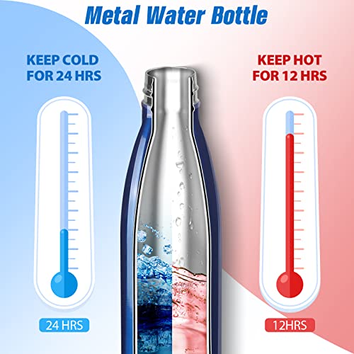 Image of Sfee Insulated Water Bottle, 17 oz Stainless Steel Water Bottles, Double Wall Vacuum Reusable Water Bottles Leak Proof BPA-FREE Sports Bottle Cup Keep Hot&Cold for Running Gym Workout Cycling Kids