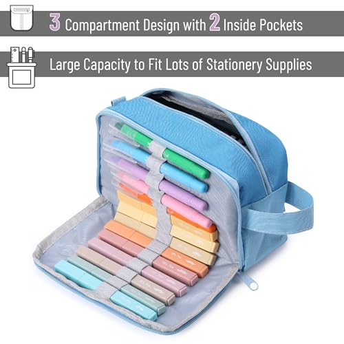 Image of Mr. Pen Large Capacity Pencil Pouches and Bags - Mint Green School