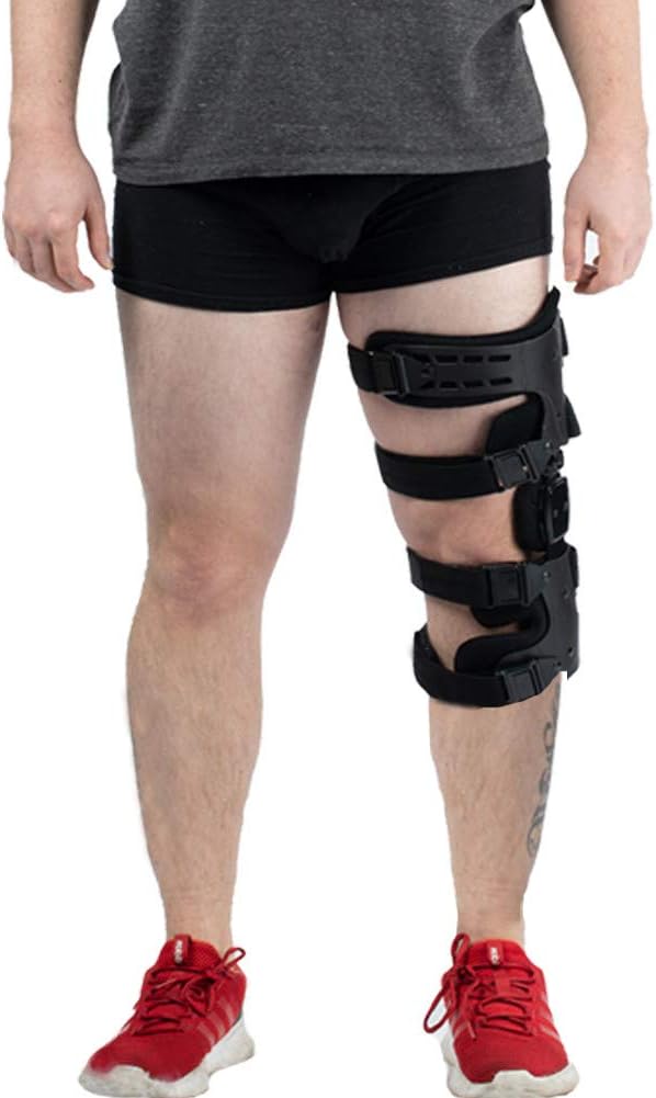 Hinged Knee Brace, Adjustable Post-Op Knee Support OA Unloading Knee Brace for ACL/Ligament/Sports Injuries, Mild Osteoarthritis & Preventive LProtection Knee Joint Pain/Degeneration - Left Leg