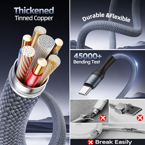 Image of Cruise Essentials 2026, 3 in 2 Multi Charging Cable for iPhone Watch Charger /iPhone 17 /IP, iWatch Charger, Travel Camping Essentials Compatible with iWatch 11-2 /Ultra /iPhone 17-8,Car (2Pack,5FT)Gray