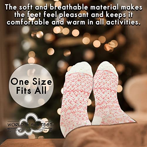 Image of World's Softest Cozy Collection Crew Socks - Smooth Multi Colors Cozy Socks - Knit Top Holiday Spirit Fashion Socks
