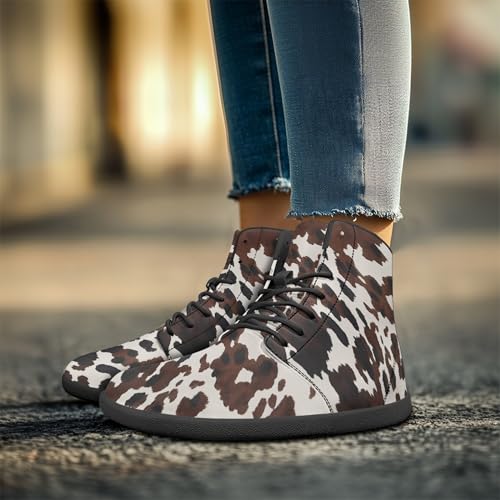 Image of Fashion Print Womens Mens High Top Barefoot Sneakers Flat Shoes