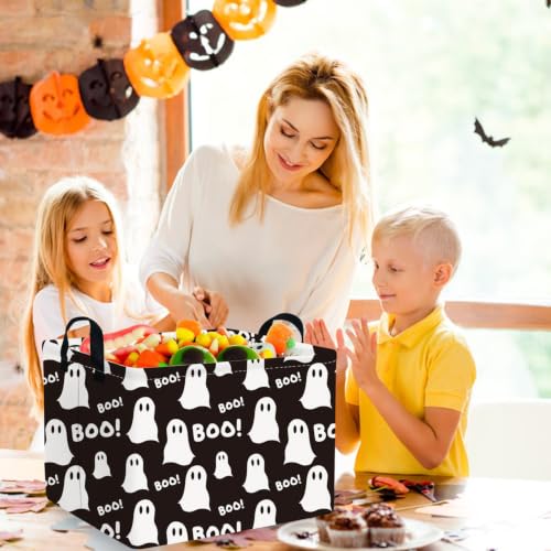 Image of Halloween Boo Horror basket,Empty Halloween basket,Horror and thriller decor,Trick or Treat Box for Boys and Girls,Horror decor(Boo Ghost)