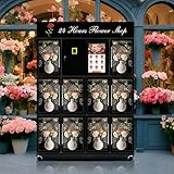 Commercial Refrigerated Floral Vending Machine Flower Display Cooler, Automatic Self Service Flower Vending Kiosk Floral Display Refrigerator for Florist Shopping Mall Airport Hotel Lobby Hospital