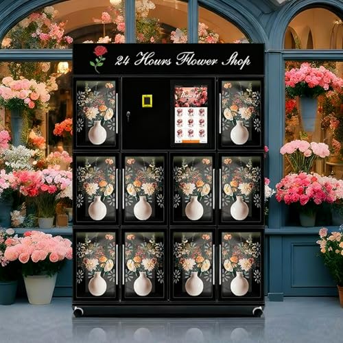 Commercial Floral Vending Machine with Display Cooler