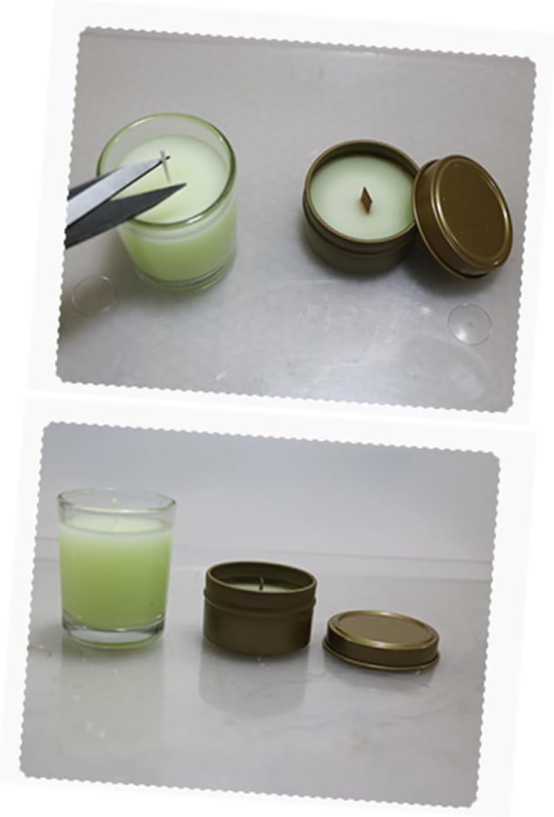 Holibanna 50Pcs Candle Wicks Pre Waxed with Sustainers for DIY Candle Making Cotton Core for Beeswax and Paraffin Candles for Present Making and Craft Projects
