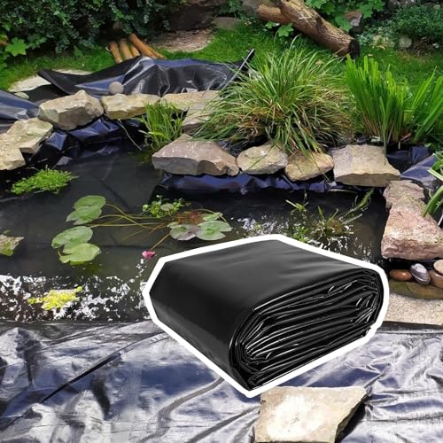 Bâche de bassin de jardin bâche étanche polyéthylène PEHD noir résistant intempéries 6x6 m
