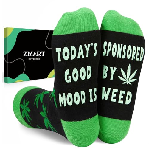 Zmart Weed Gift for Men - Funny Marijuana Cannabis Pot Leaf Gifts Weed Marijuana Pot Leaf Socks