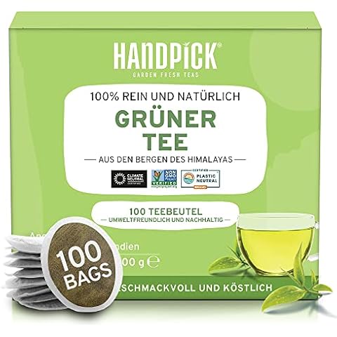 HANDPICK, Grüner Tee Beutel Glutenfrei & Reiner Grüntee Cover