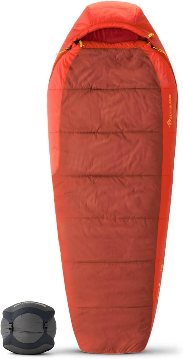 SEA TO SUMMIT Hamelin Schlafsack Kunstfaser –1 °C Konturiert Free-Flow-Reißverschluss Revive Loft-Isolierung Camping