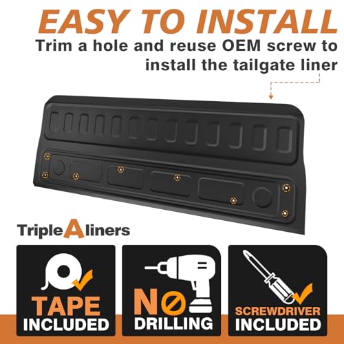 Image of TripleAliners Tailgate Mat Compatible with 2020-2026 Chevy Silverado & GMC Sierra 2500 3500HD Accessories, Tailgate Cover Custom Fit All Weather Protection Liner (Not Fit MultiPro /Power Tailgate)