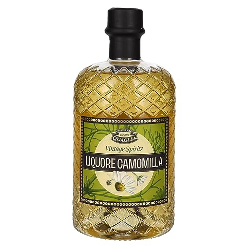 QUAGLIA - Camomilla - Liqueur de fleurs - 28% Alcool - Origine: Italie/Piémont - Notes de Camomimme & Acacia - A déguster en apéritif, digestif ou cocktail - 70 cl