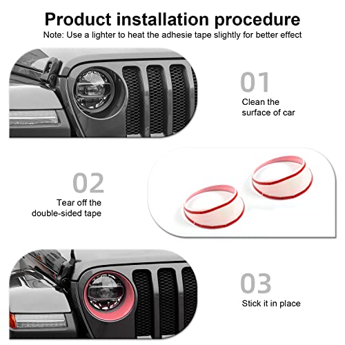 Image of CheroCar for JL Mesh Grille Grill Insert & Headlight Turn Light Cover Trim Exterior Accessories for Jeep Wrangler JL JLU 2018-2026 & Gladiator JT 2020-2026