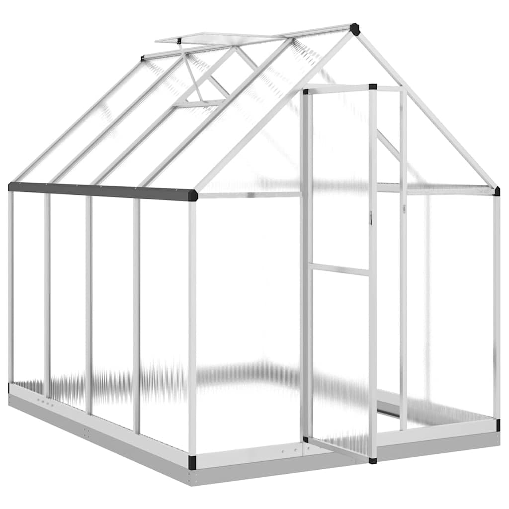 Serra con telaio di fondamenta in alluminio, 224 x 169 x 202 cm, serra in policarbonato argento trasparente, per pomodori coltivazione e svernamento in giardino