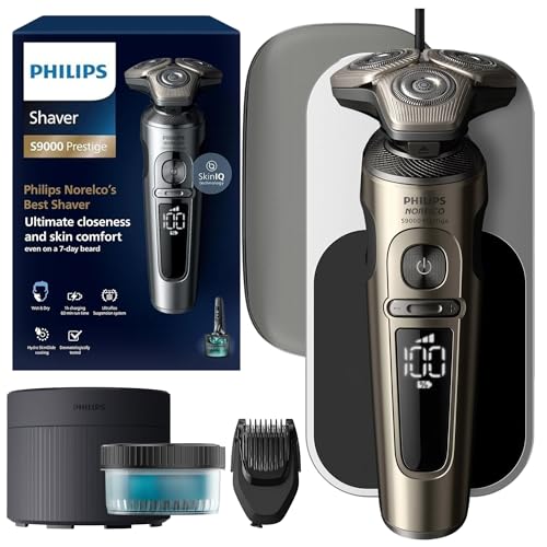 Image of Philips S9000 Prestige Electric Shaver w /Qi Wireless Charging & Quick Clean Pod for Dry /Wet Use, SenseIQ Tech, Efficient, Fast Charge, One-Touch Open, Premium Case