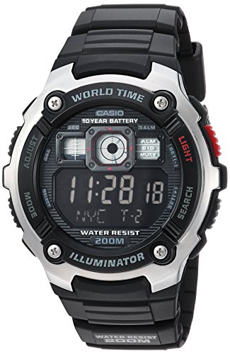 Casio Men's Classic Quartz Watch with Resin Strap, Black, 23 (Model: AE-2000W-1BVCF)