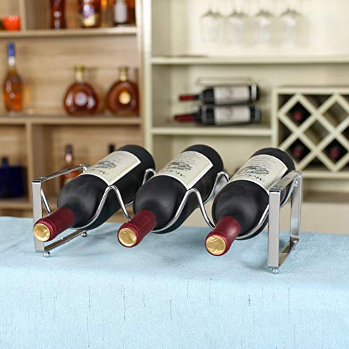 Soporte apilable para 3 botellas de vino acero inox miniatura 1