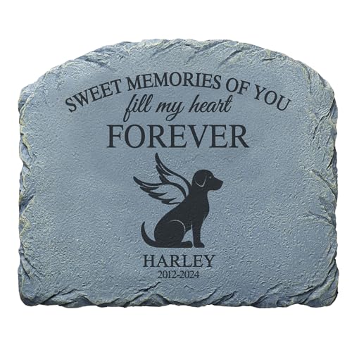 Let's Make Memories Personalized Forever Friend Pet Memorial Stone - Dog - Sympathy Garden Marker