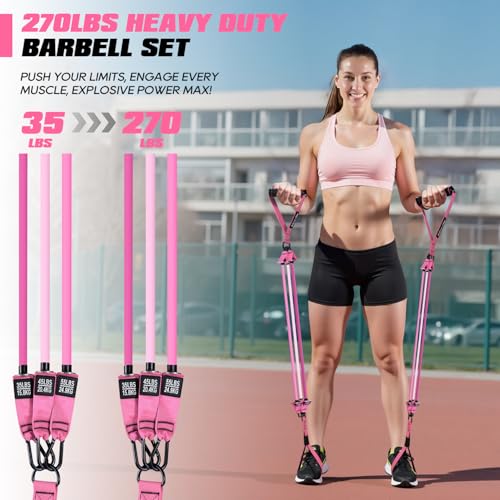 Image of KUTIZE Pilates Bar Kit with Resistance Bands, Heavy Duty Pilates Equipment for Men, Training Bands with Handles for Legs, Hip, Back, Arm, Abs, Chest, Shoulders, Portable Home Gym Workout Equipment