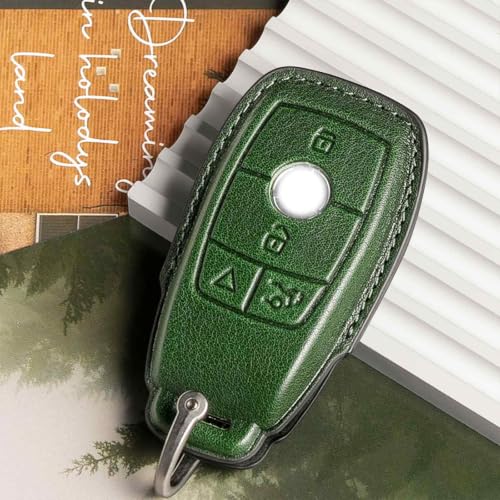 Image of Mercedes Benz Key Fob Cover Leather Car Key Case 2026 2025 2024 2023 2022 GLE350 GLE450 GLS450 GLS580 GLA250 GLA35 EQB CLA250 CLA35 CLA45 AMG GT