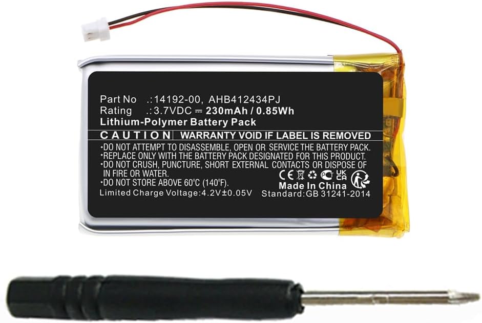 14192-00, AHB412434PJ Battery Replacement Compatible with Jabra Pro 9400, Pro 9450, Pro 9460, Pro 9465, 9465 Duo, Pro 9470 Wireless Headsets