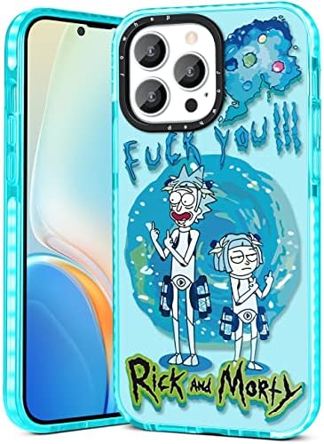 Jowhep Rick Mort for iPhone 13 Pro Max Case Cute Cartoon Character Girly for Girls Kids Boys Phone Cases Cover Fun Design Cool Shockproof Soft TPU Protective Case for iPhone 13 Pro Max 6.7 Inches