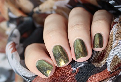 Image of ILNP Bishop (H) - Gold, Olive Green, Greyish Blue Color Shifting Holographic Nail Polish