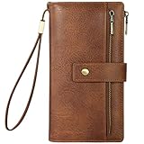 Conception généreuse : mesurant 20 x 11 x 4 cm, ce portefeuille pour femme offre une taille parfaitement proportionnée. Son agencement méticuleusement conçu comprend 24 fentes pour cartes, 5 compartiments pour billets, 2 fenêtres transparentes pour pièces d'identité, 1 longue section zippée et 1 poche zippée pour la monnaie, offrant ainsi un espace de rangement suffisant.