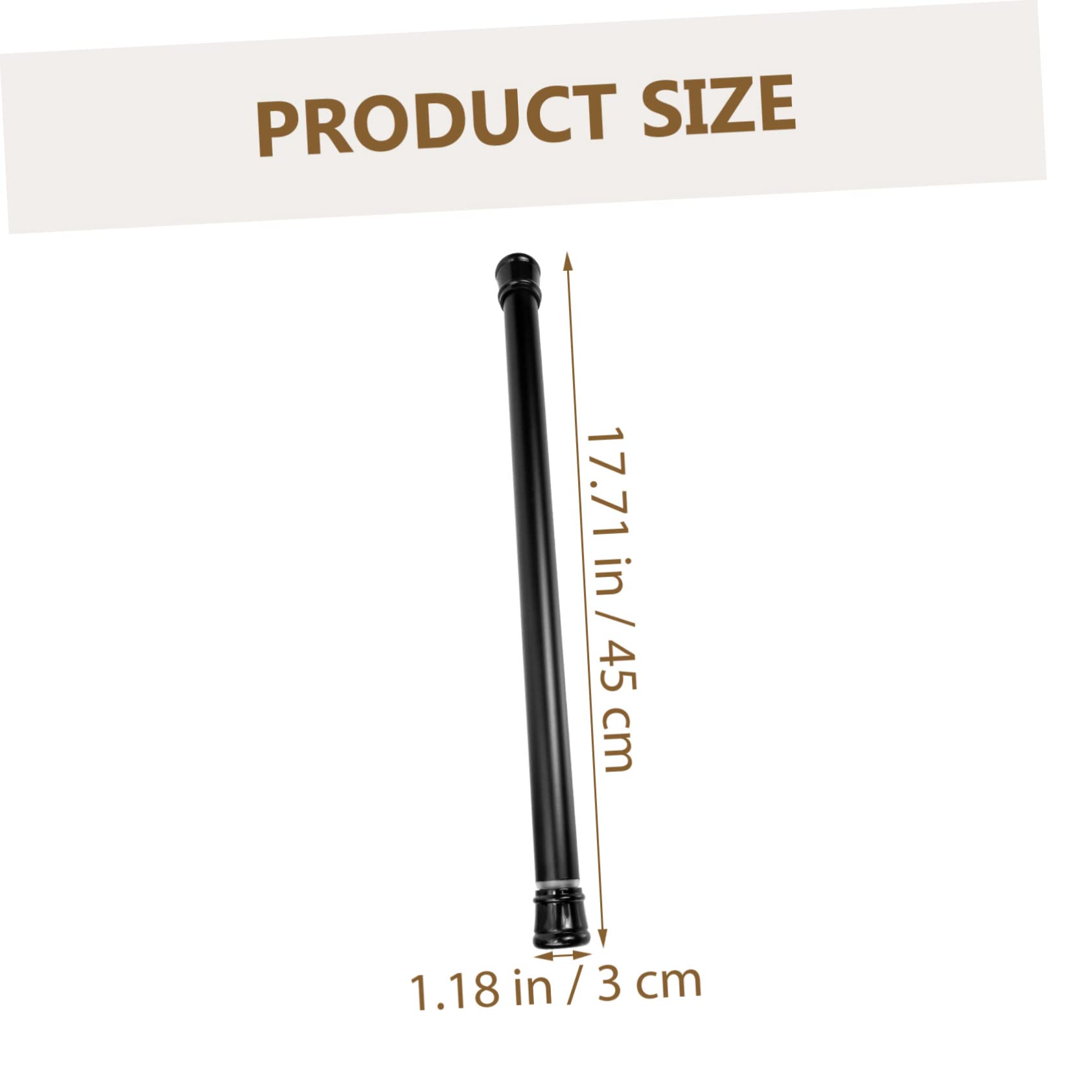 LIFKOME 3pcs Heavy Duty Tension Curtain Rods Black Wear-resistant Stretchable Pole